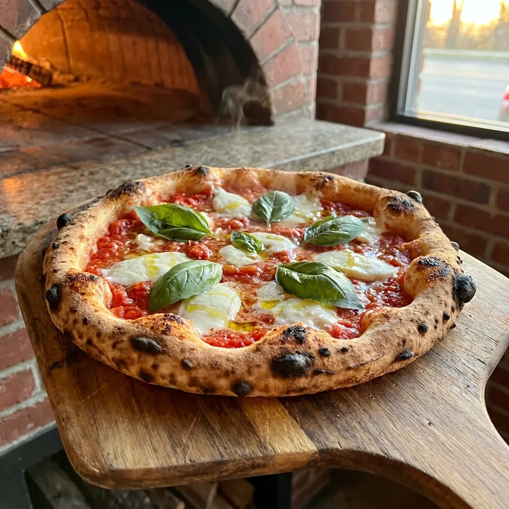 Pizza Margherita aus dem Holzofen